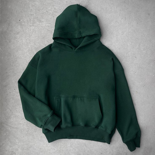 Drop Shoulder Hoodie - Forest Green